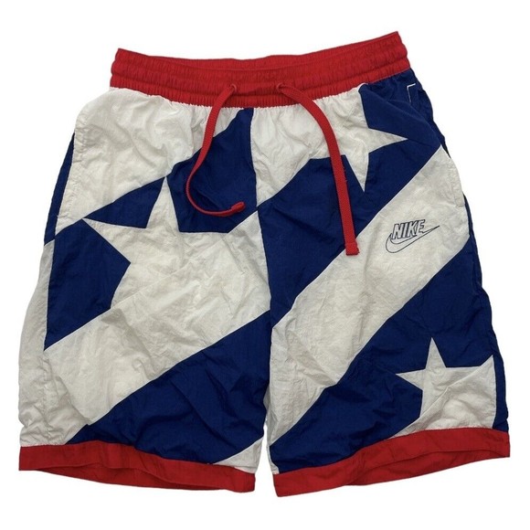 Nike Other - Nike Mens M USA Flag Dri Fit Basketball Shorts Star Red White Blue Athletic Gym